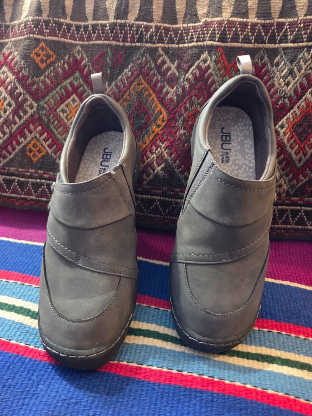 JAMBU Audrey 9.5M gray leather flat loafer SHOES new no box